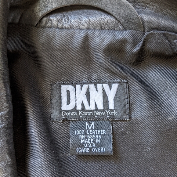 Dkny Black Leather Motorcycle Vest - Picture 5 of 14